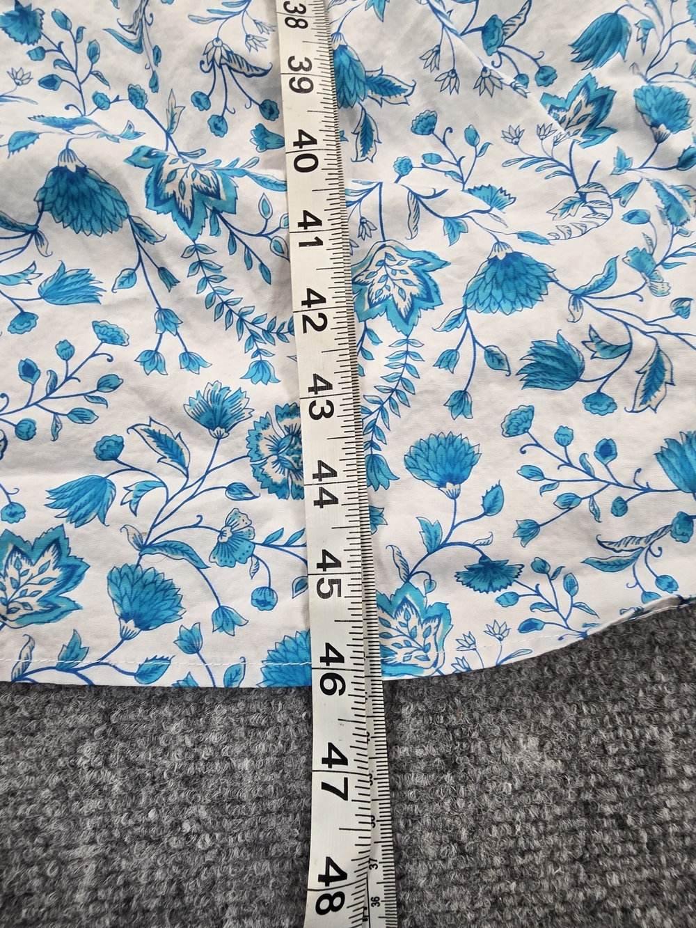 Draper James Blue White Floral Midi Dress Women's S Square Neck Ruffle Cottage - Picture 5 of 7